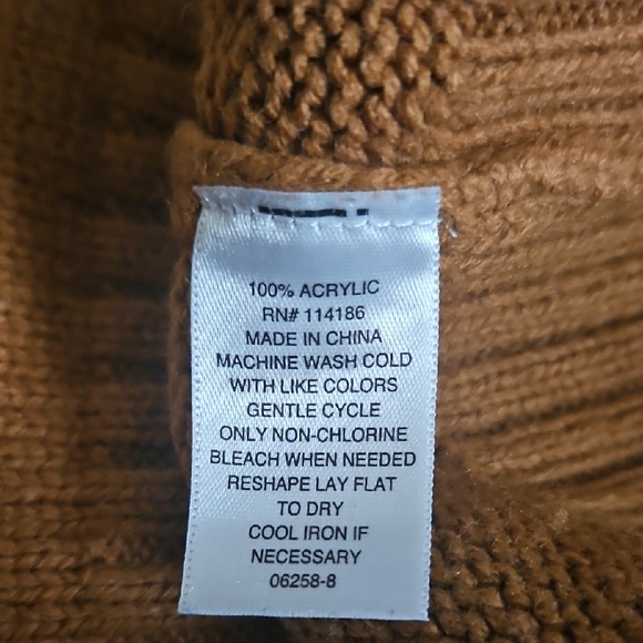 St. John's Bay Tan Sweater with Multicolor 'HELLO' Design - Picture 6 of 6